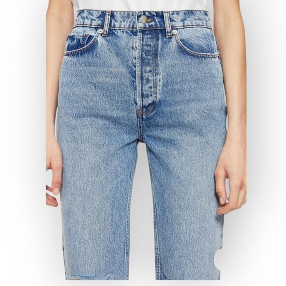 Anine Bing Lightwash Button-Fly Baggy Jeans size 25 waist, inseam 33" EUC - Picture 2 of 16